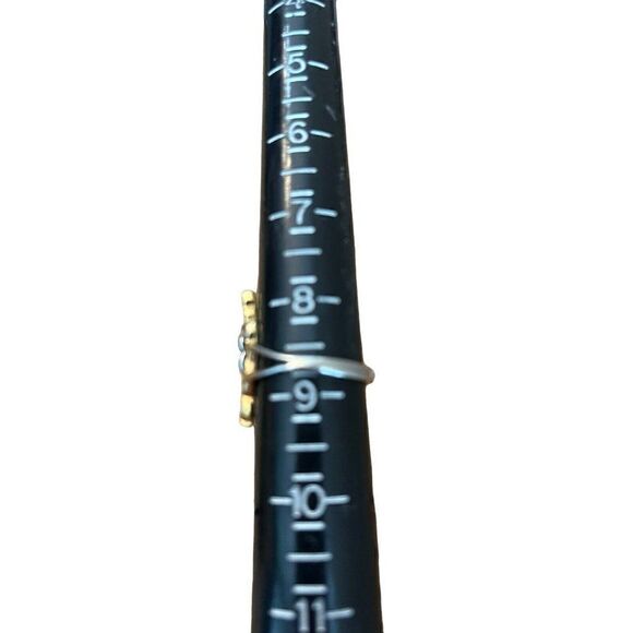 Large Butterfly Silver Tone Gold Tone Ring Size 8 3/4 Costume Jewelry Mariposa - Picture 6 of 9